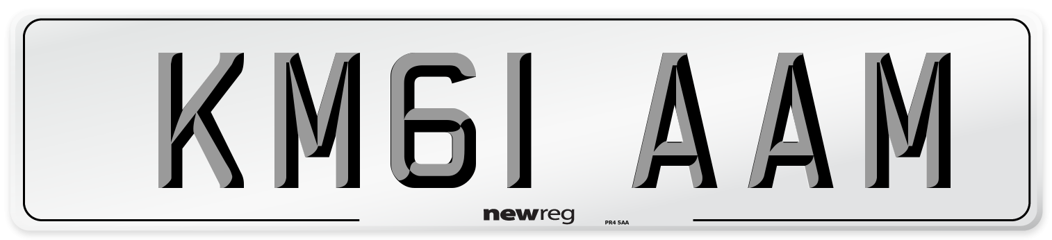 KM61 AAM Number Plate from New Reg